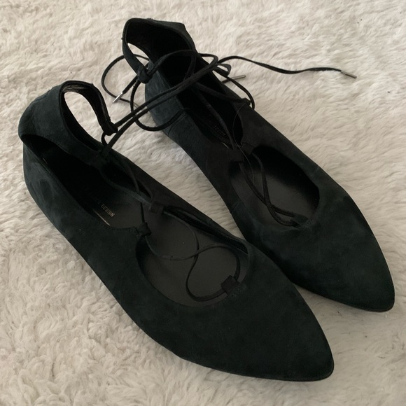ECCO Black suede flats size EU40 - Picture 1 of 7
